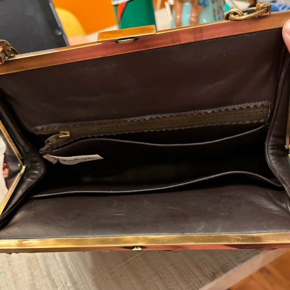 Vintage Floral Embroidered Brown Handbag - Picture 4 of 4